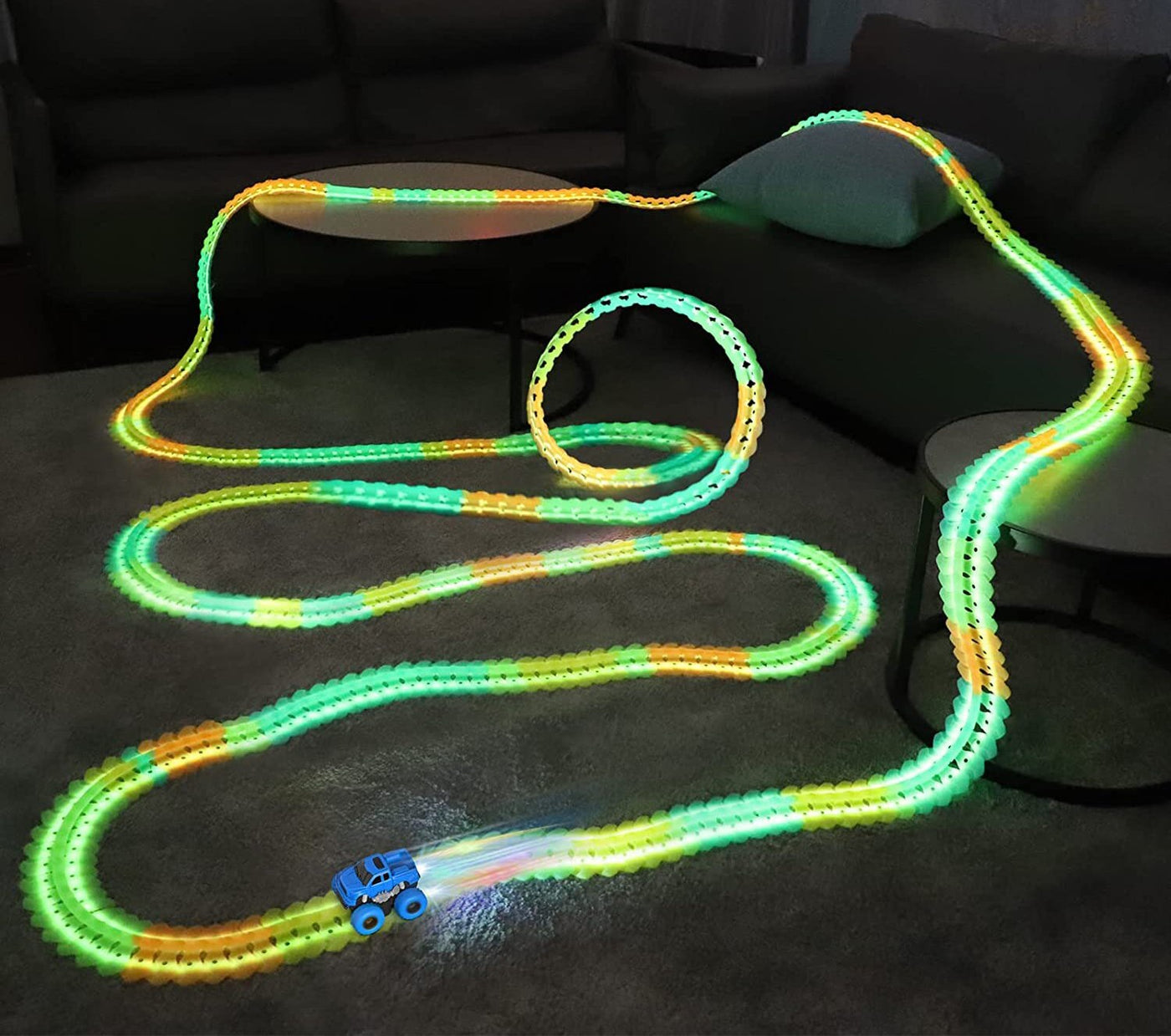 Glidex™ - Assembled LED Racing Track for Kids