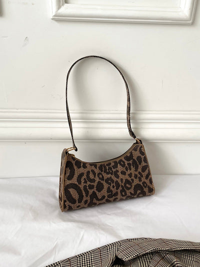 Leopard Print Baguette Bag