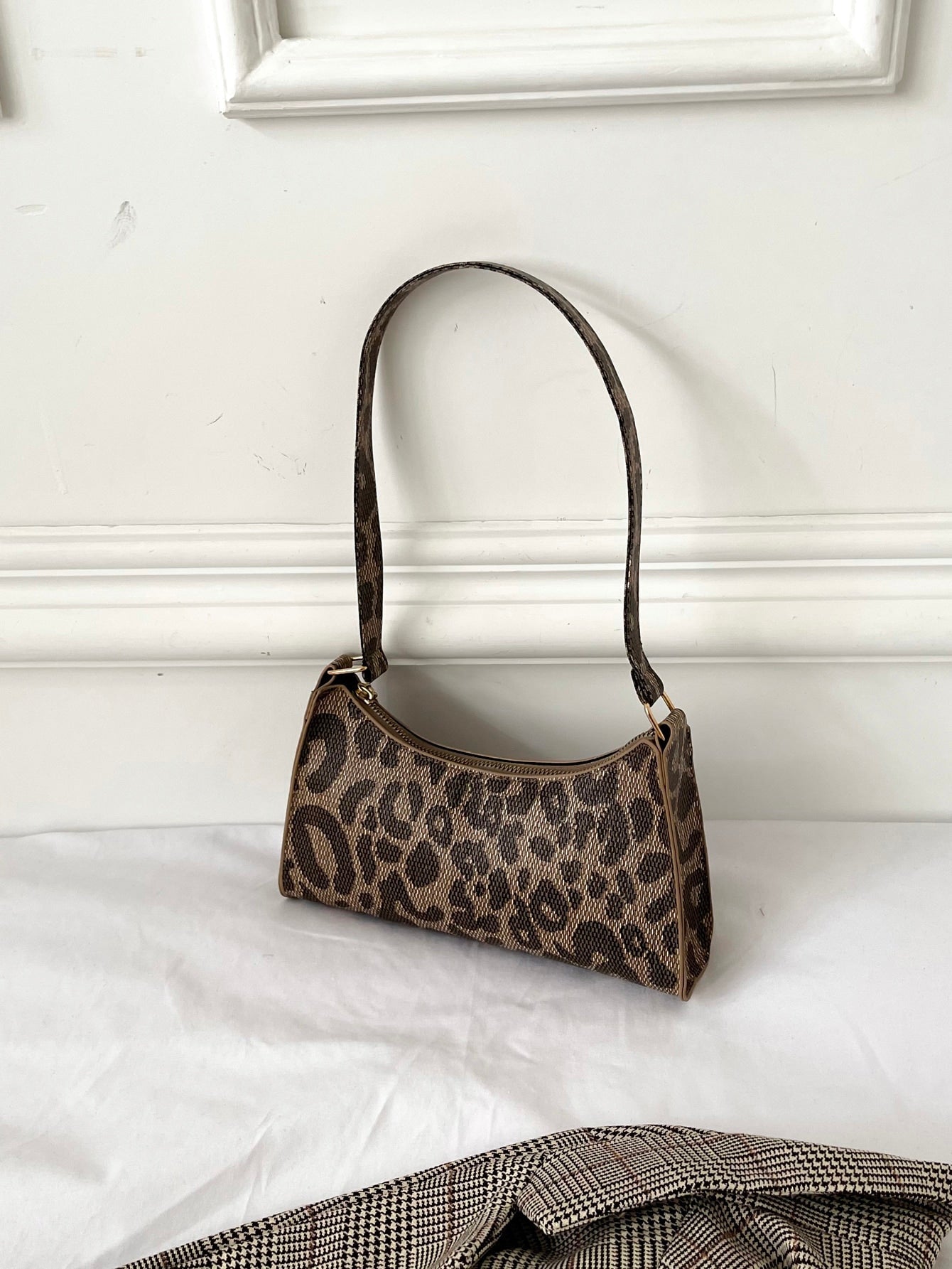 Leopard Print Baguette Bag