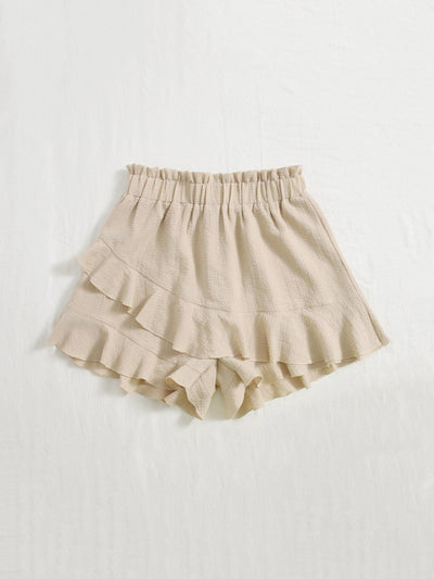 Shorts with Paper Bag Waist, Ruffles