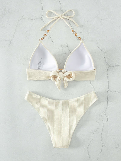 Push-Up Bikini mit Kette, Neckholder