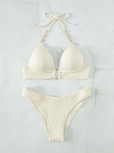 Push-Up Bikini mit Kette, Neckholder