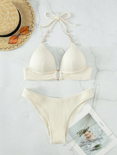 Push-Up Bikini mit Kette, Neckholder