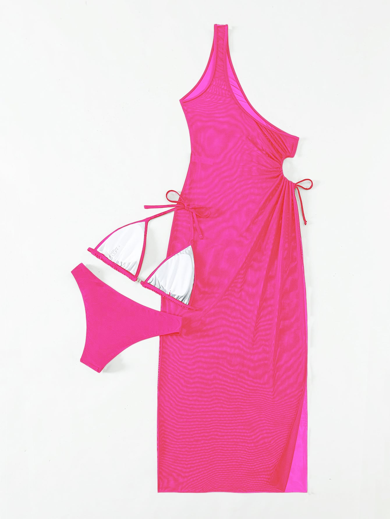 Triangle bikini with halter neck and cover-up