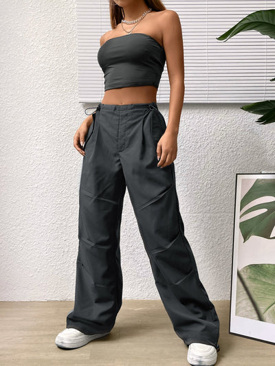 Crop Tube Top & Hose mit weiten Beinen