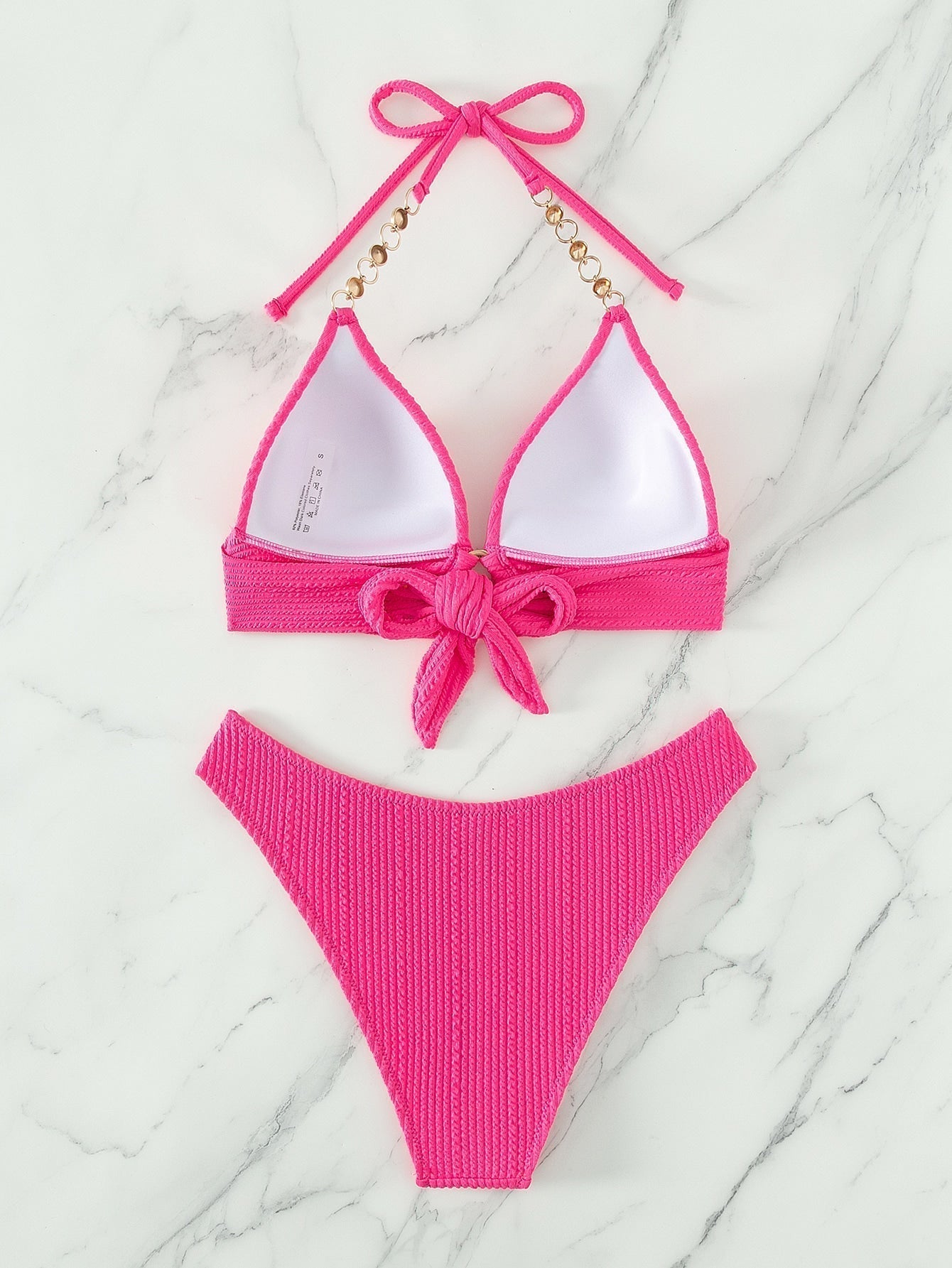 Push-Up Bikini mit Kette, Neckholder