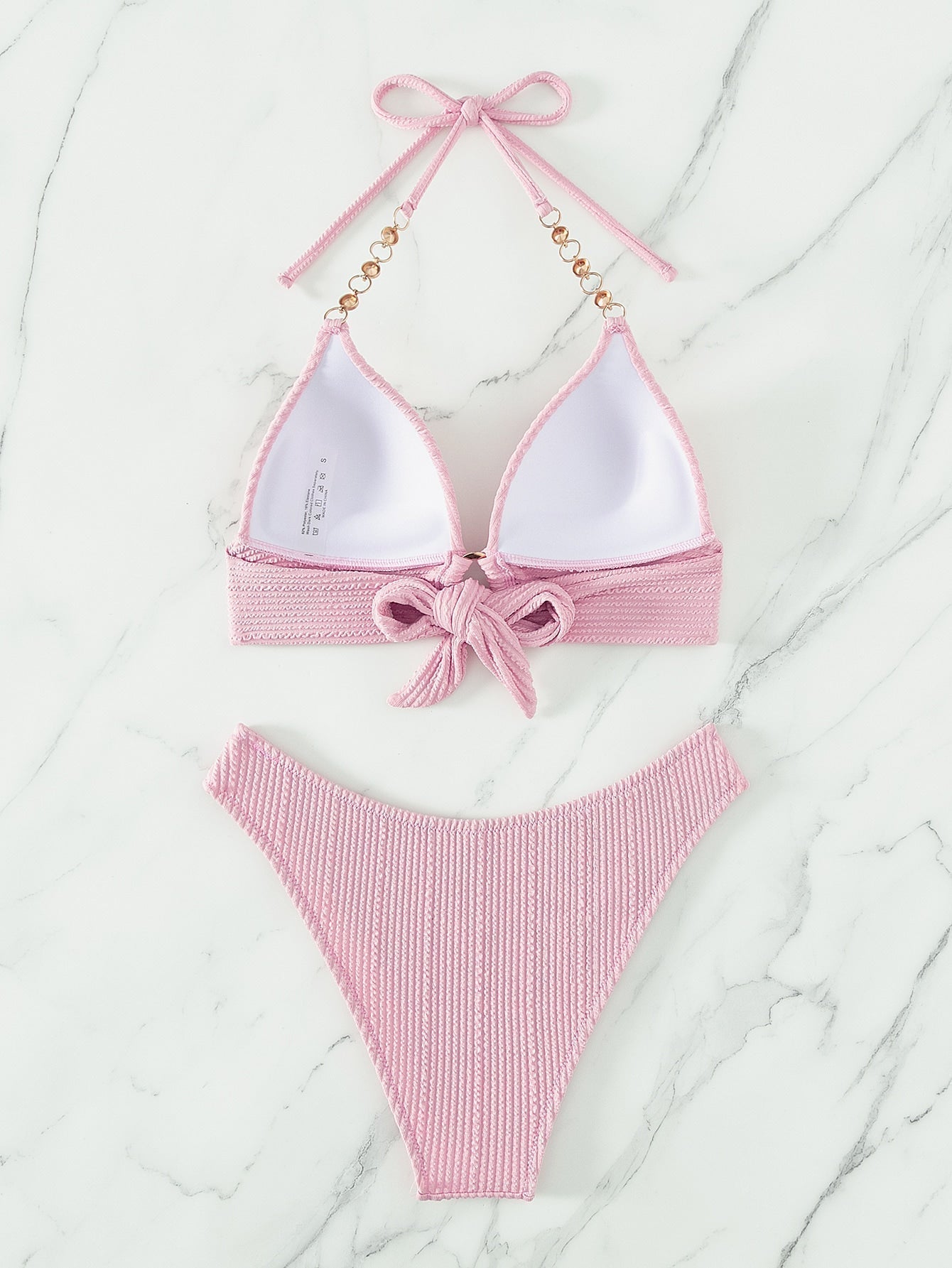 Push-Up Bikini mit Kette, Neckholder