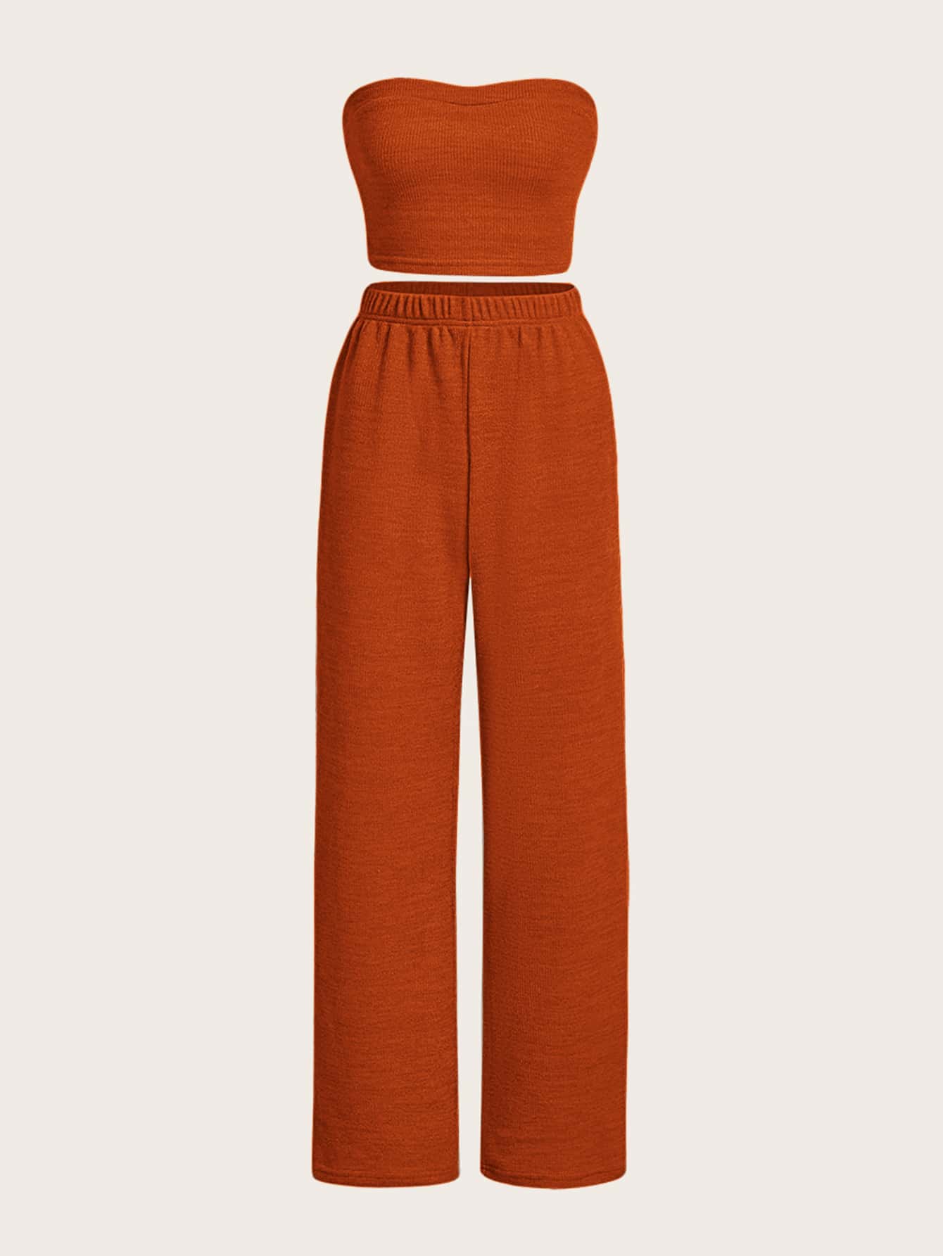 TRENDING Crop Tube Top & Wide Leg Pants