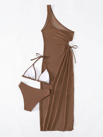 Triangle bikini with halter neck and cover-up