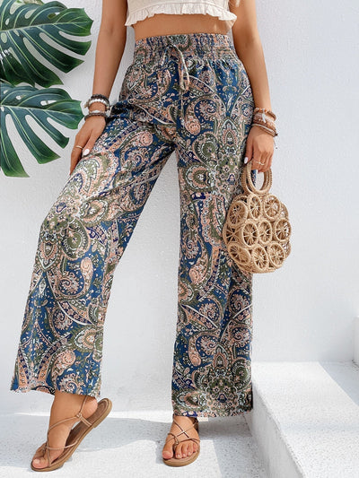 Hose mit weiten Beinen, Paisley Muster,