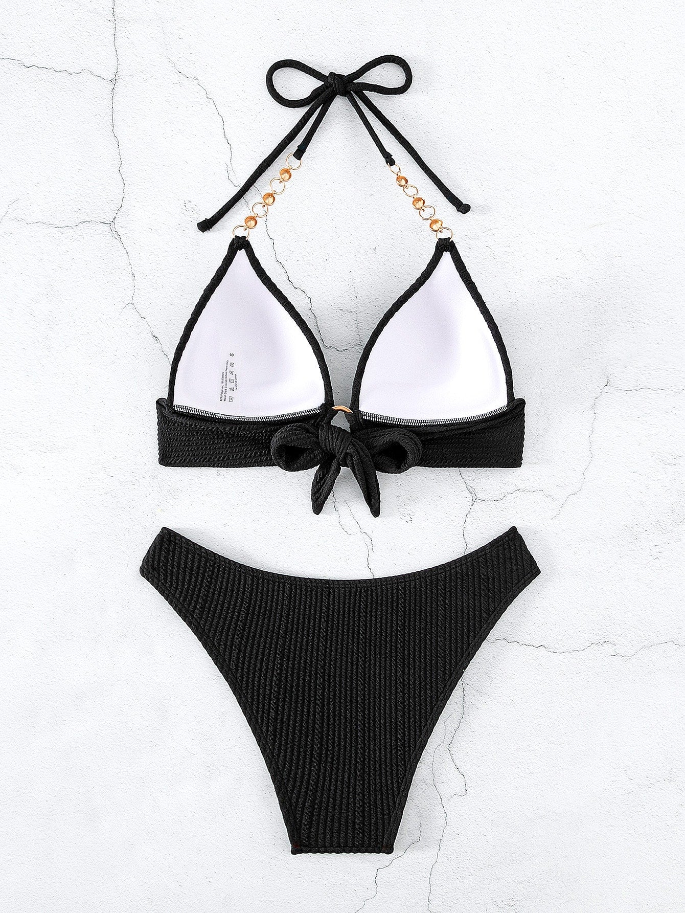 Push-Up Bikini mit Kette, Neckholder