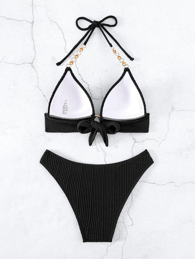 Push-Up Bikini mit Kette, Neckholder