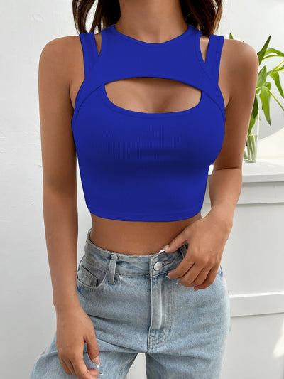 Crop Tank Top with Front Cutout