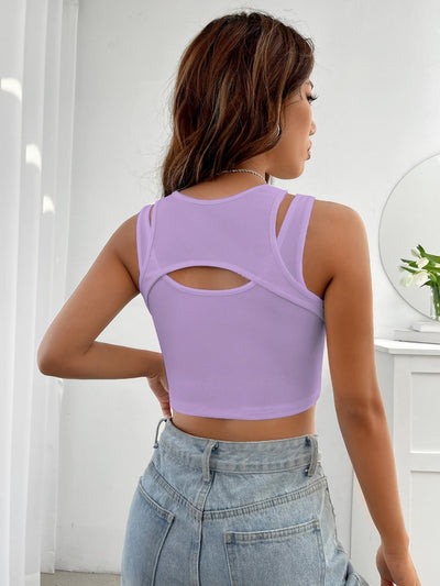 Crop Tank Top with Front Cutout