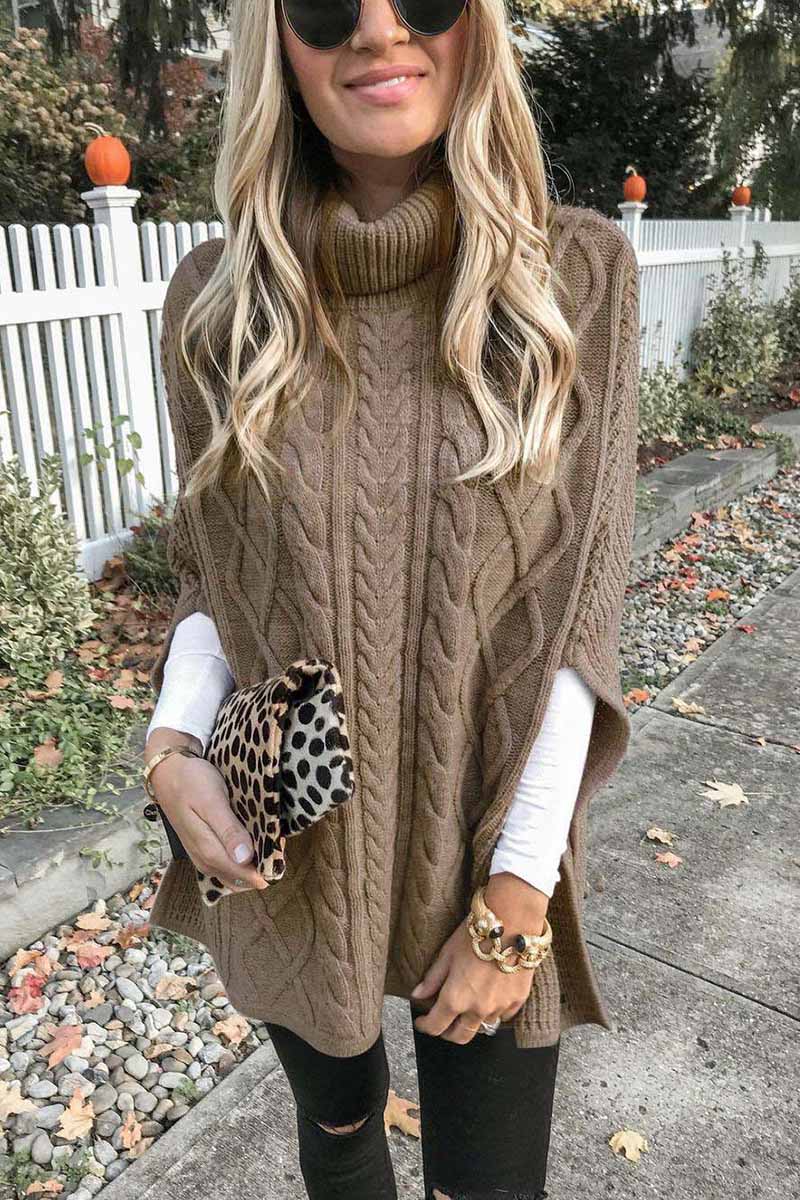 Elara™ - High-neck Cable Knit Sweater (50% OFF)