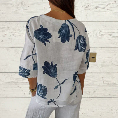 Dana™ - Printed Tunic Top with V-Neck (50% OFF)