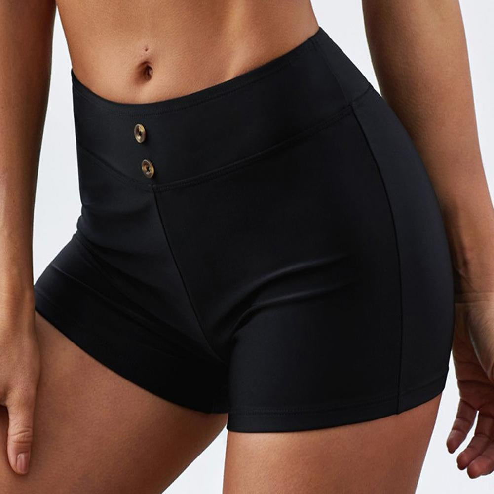 Modioza Summer Shorts Quick Dry Casual High Elastic Waist Tight Fitness Swimsuit Bottom