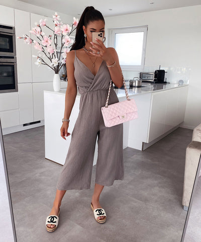 Musselin Jumpsuit Valeria Taupe