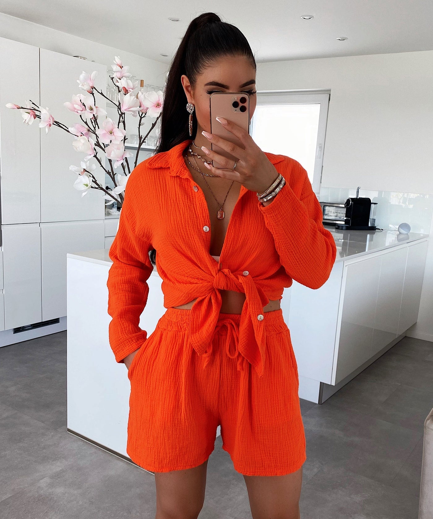 Musselin Set Lia Neonorange