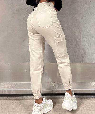 Stretch Cargojeans Elena Beige