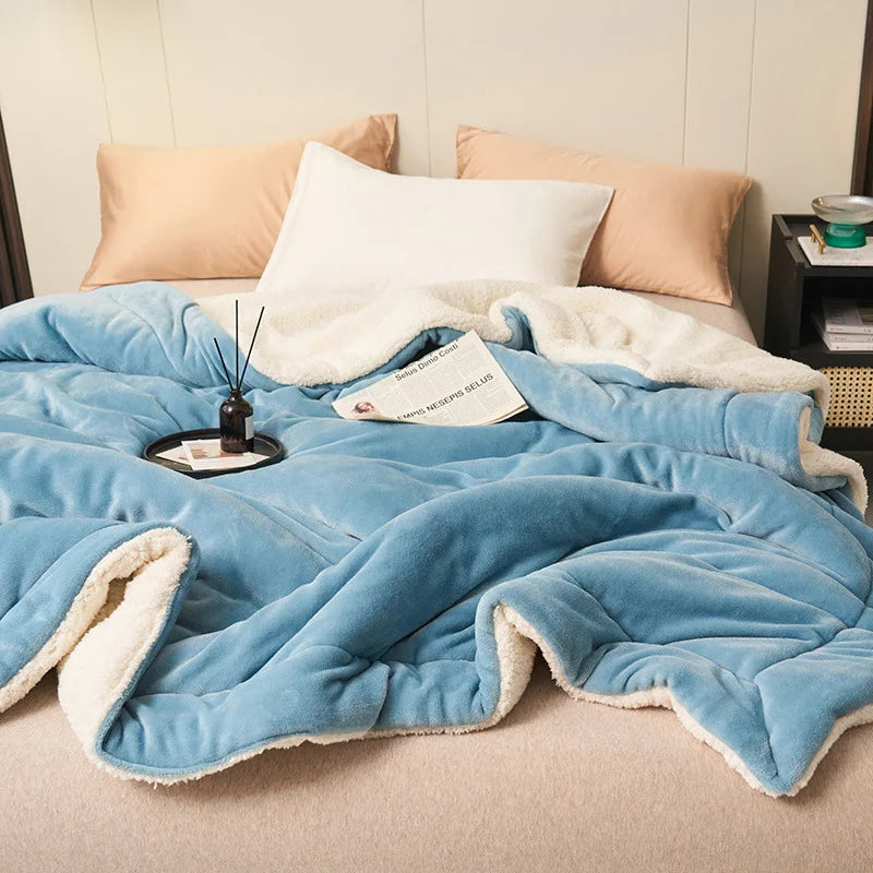 Warmembrace™ – Double-Layer Thickened Lamb Plush Blanket (50% OFF)