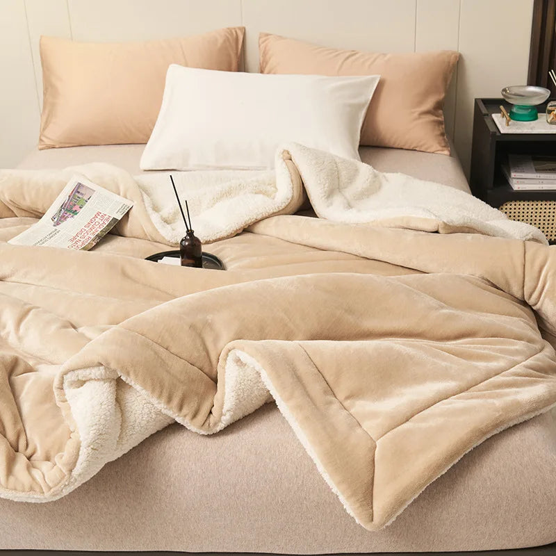 Warmembrace™ – Double-Layer Thickened Lamb Plush Blanket (50% OFF)