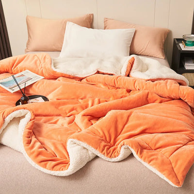 Warmembrace™ – Double-Layer Thickened Lamb Plush Blanket (50% OFF)