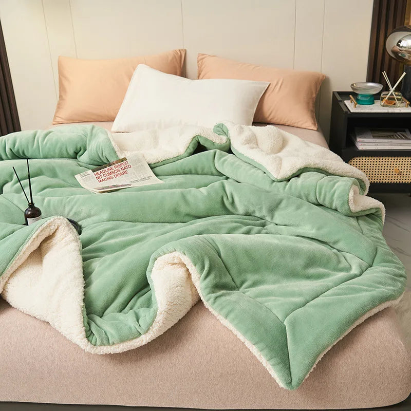 Warmembrace™ – Double-Layer Thickened Lamb Plush Blanket (50% OFF)