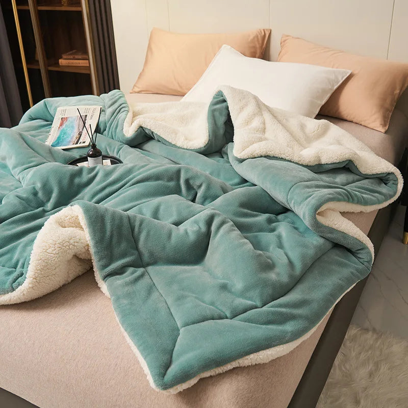 Warmembrace™ – Double-Layer Thickened Lamb Plush Blanket (50% OFF)