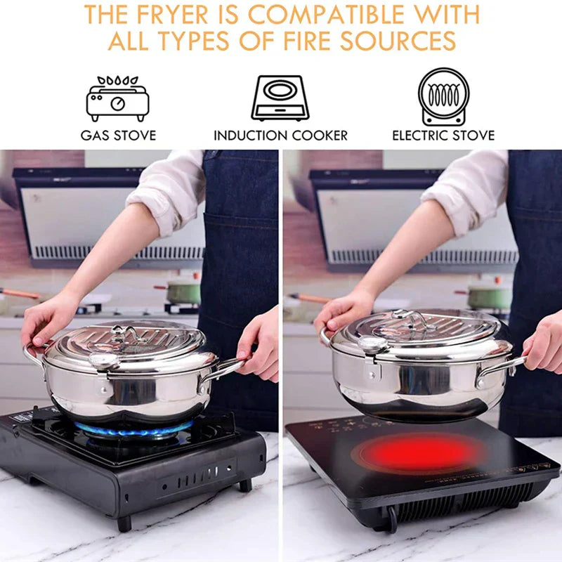 ChefFry™ - Stainless Steel Fryer with Thermometer (50% OFF)