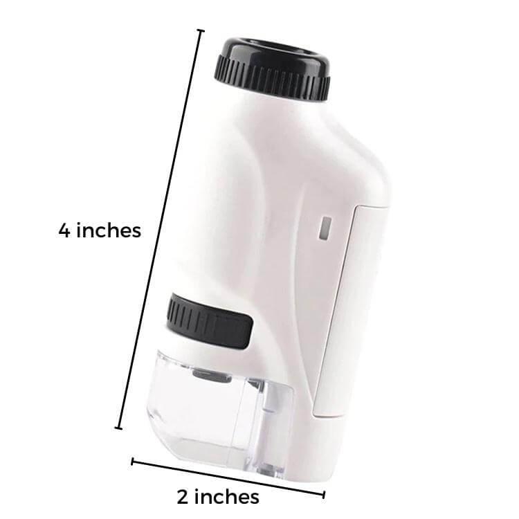 Portable pocket microscope with adjustable 60-120x zoom