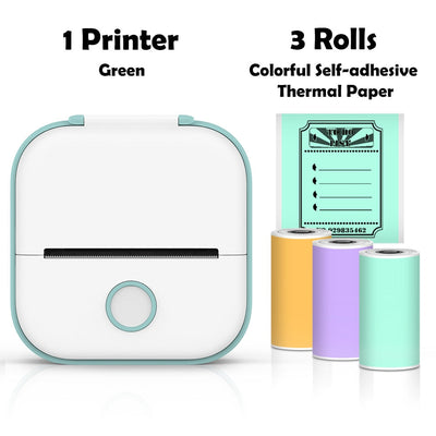 Memoqueen™ T02 Mini Printer - Bluetooth Thermal Printer - PRINT WITHOUT INK