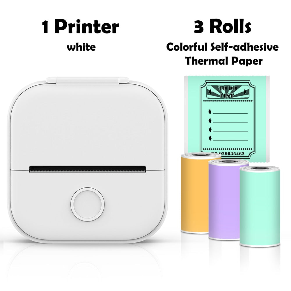 Memoqueen™ T02 Mini Printer - Bluetooth Thermal Printer - PRINT WITHOUT INK