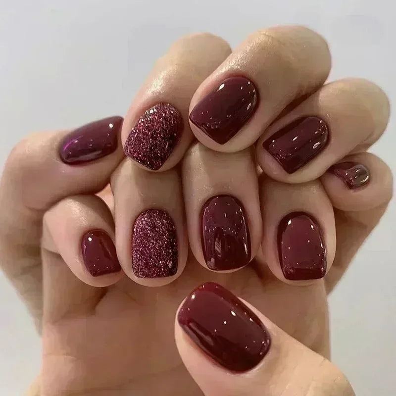 Lustrella™ - Stylish Short Fake Nails Set