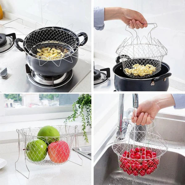 ChefPro™ – Cooking basket with retractable stainless steel sieve (50% discount)