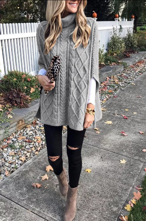 Elara™ - High-neck Cable Knit Sweater (50% OFF)