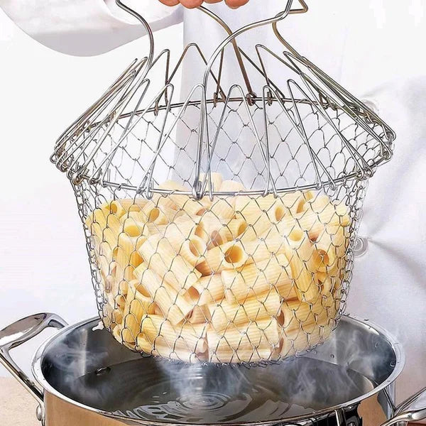 ChefPro™ – Cooking basket with retractable stainless steel sieve (50% discount)