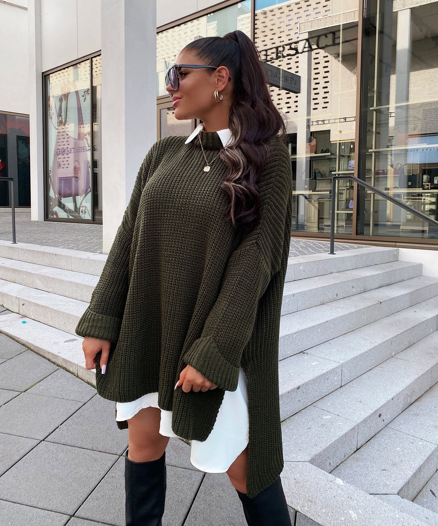 Oversized Pullover Elsa Khaki