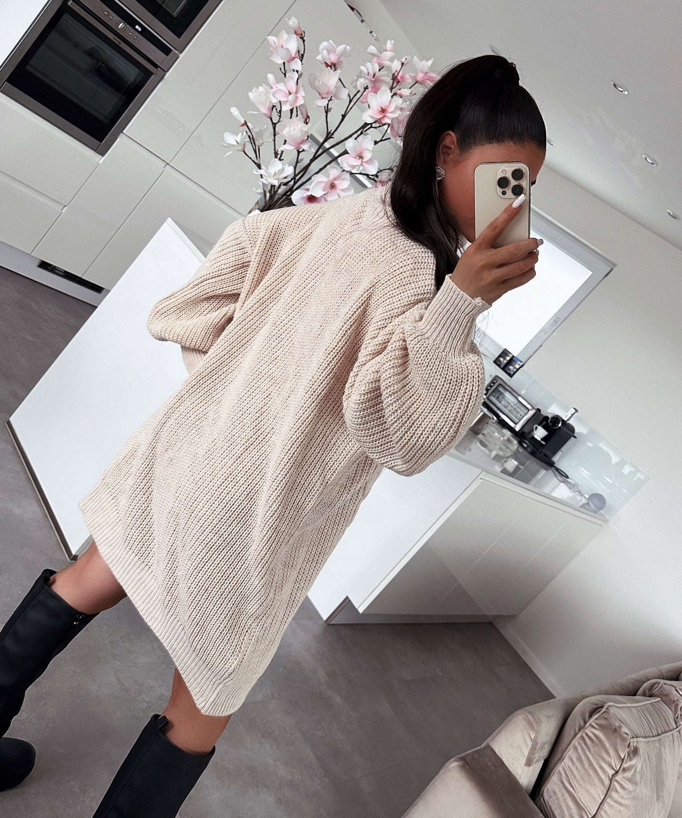 Sophie Beige Knit Dress