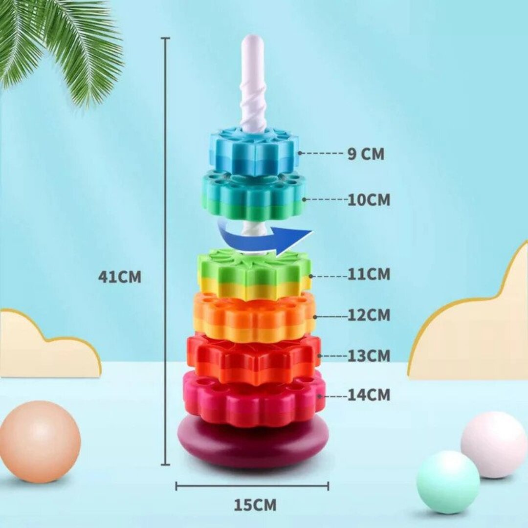 50% OFF | Rainbow Spinning Tower™ | Learning Through Play!