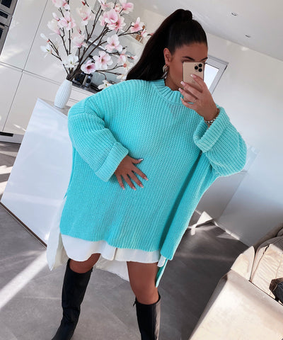 Oversize Pullover Elsa Turquoise