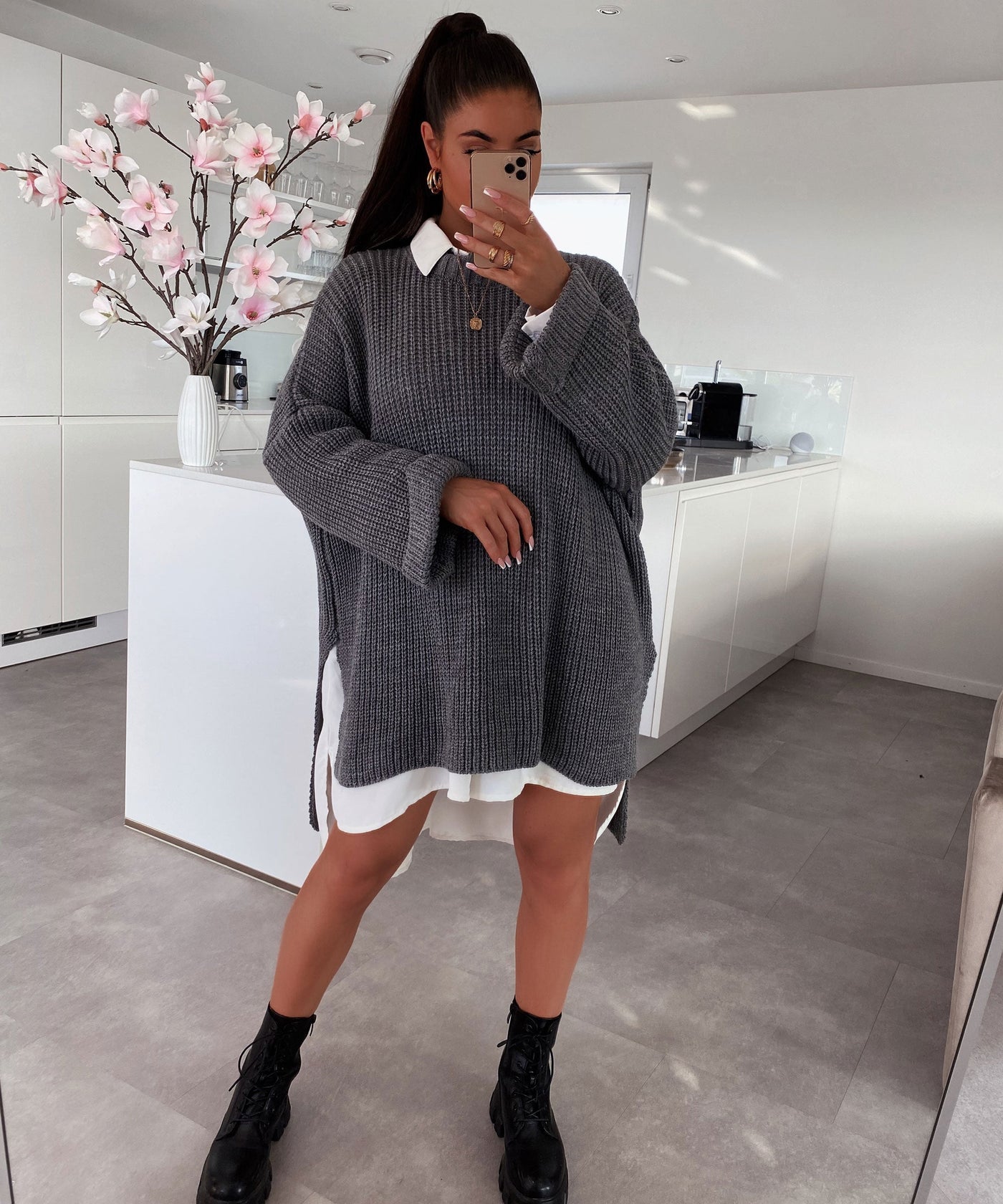 Oversized Sweater Elsa Dark Gray