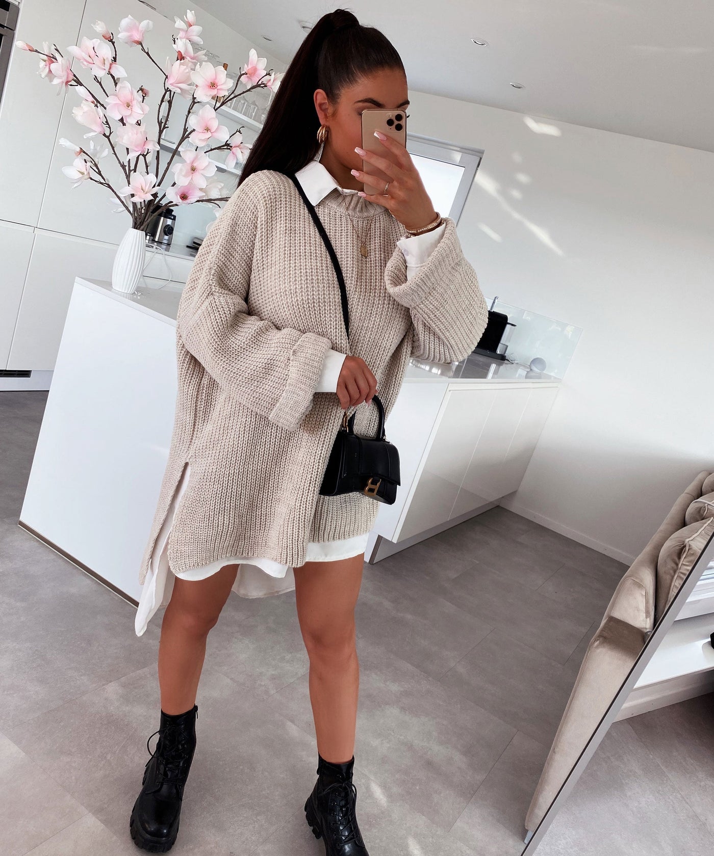 Oversized Pullover Elsa Beige