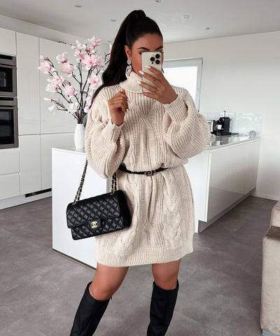 Sophie Beige Knit Dress