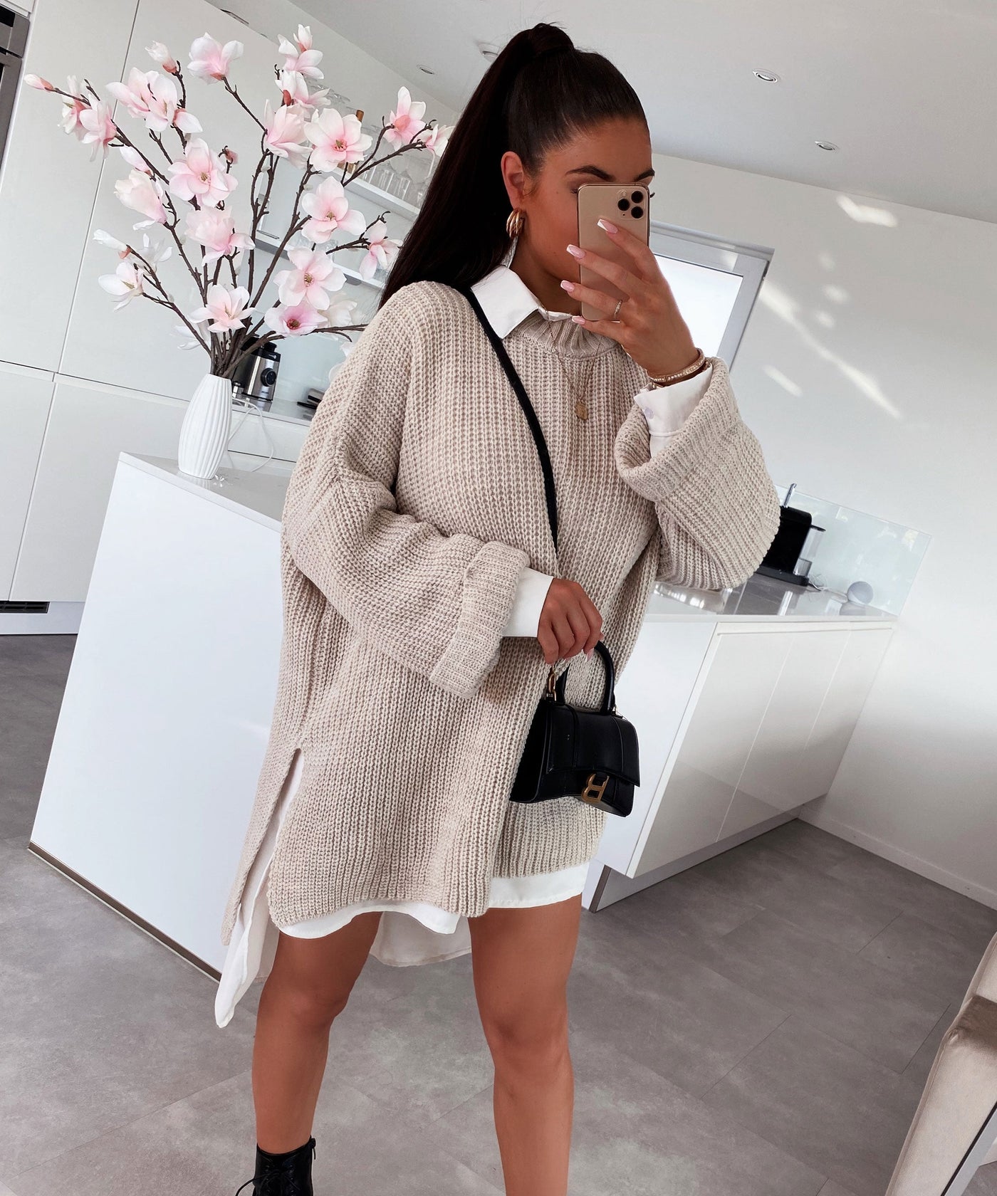 Oversized Pullover Elsa Beige