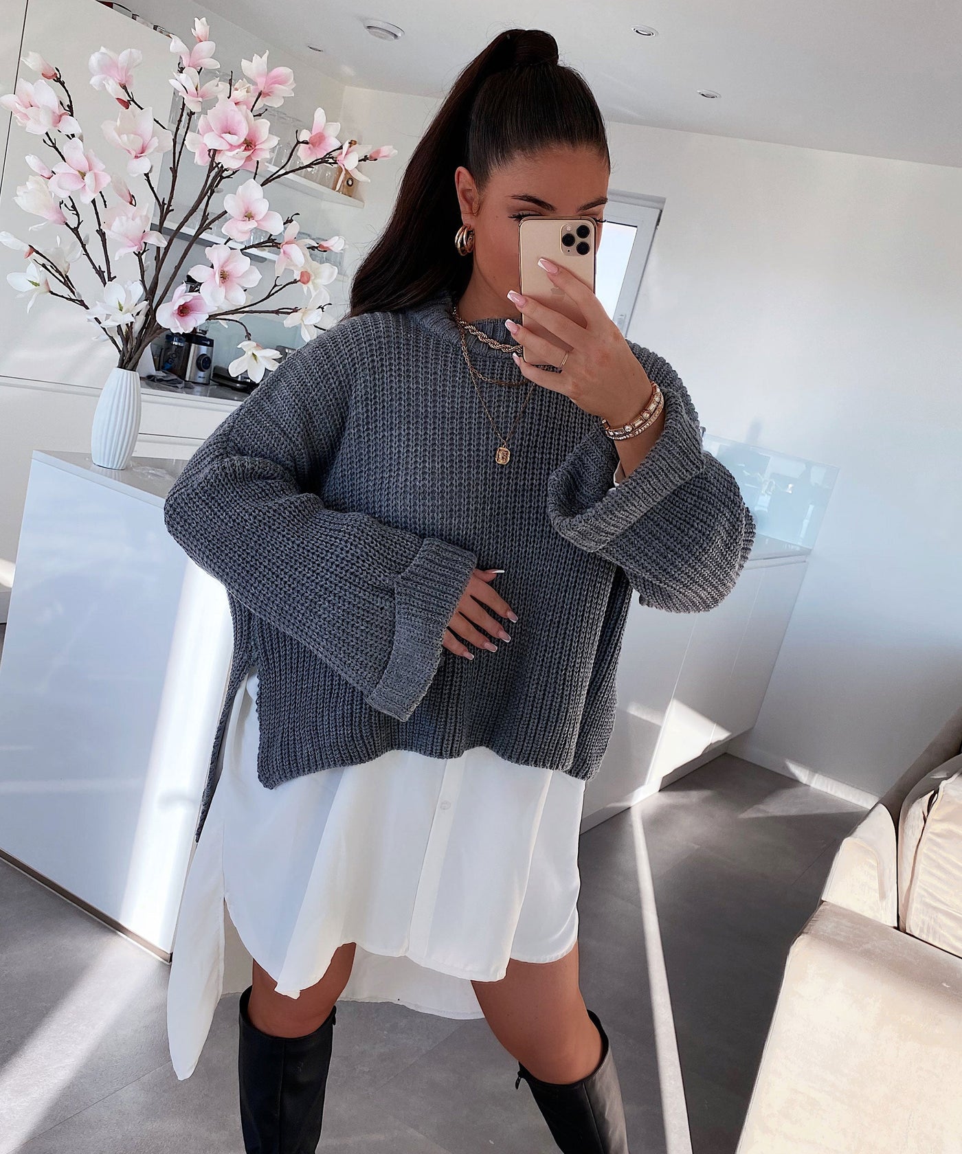 Pullover Elsa Short Dark Gray