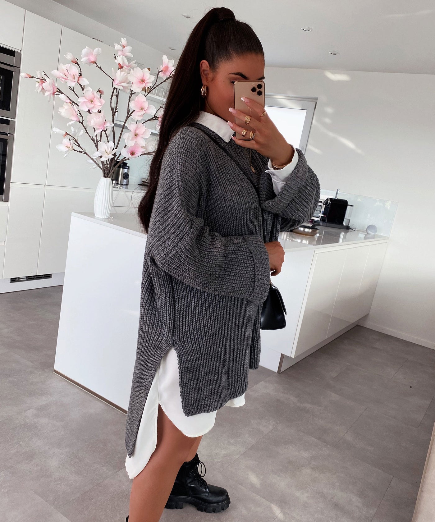 Oversized Sweater Elsa Dark Gray