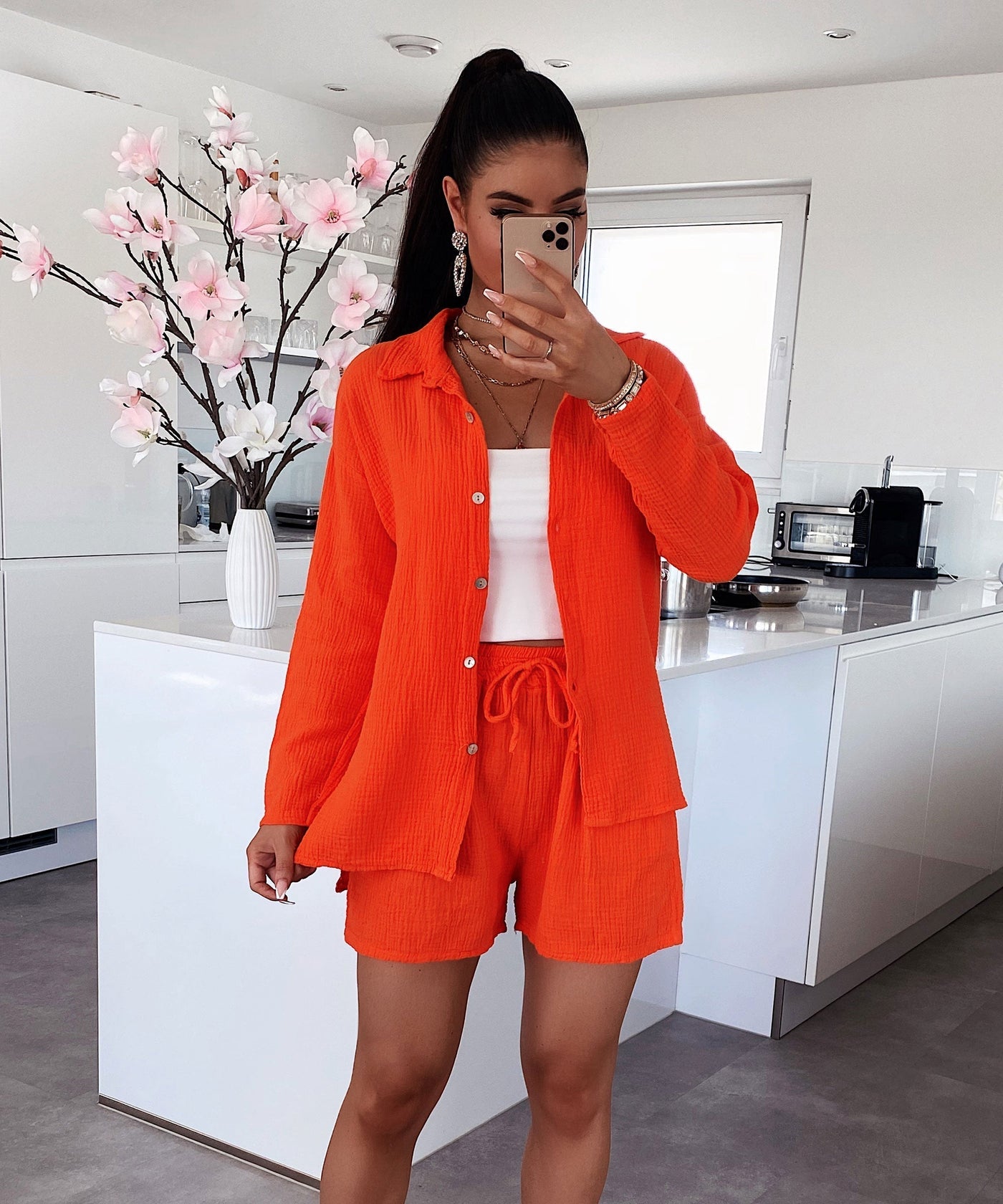 Musselin Set Lia Neonorange