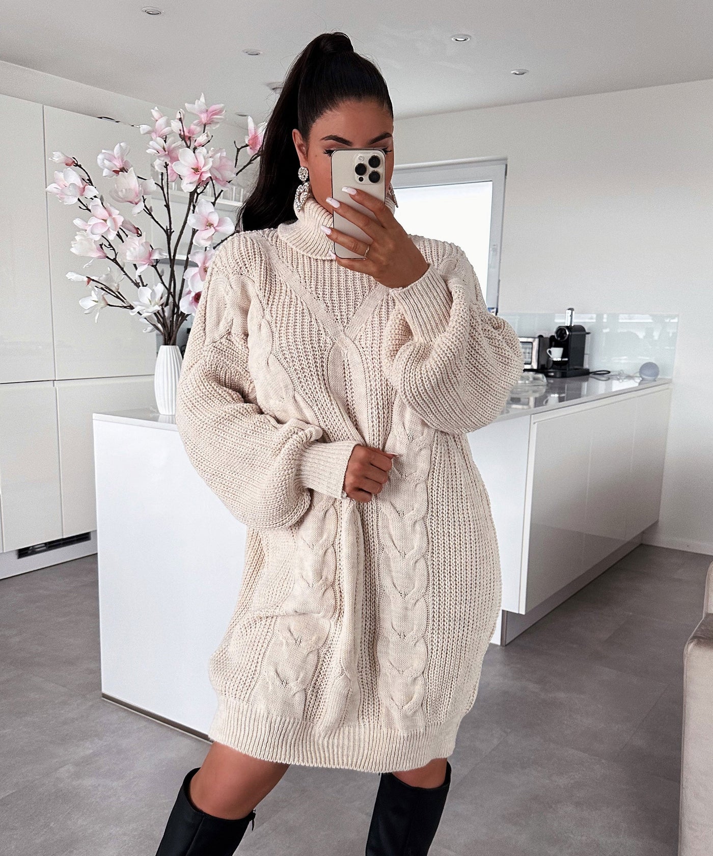 Sophie Beige Knit Dress