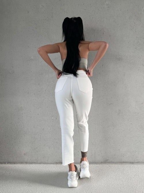 White Lorena Mum Jeans